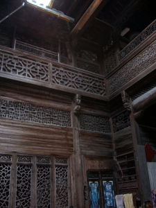 Carved timber house interior, Xidi