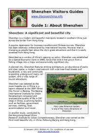 Shenzhen Visitors Guides, Guide 1 - About Shenzhen